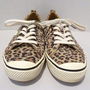 CARIUMA Leopard Print Lace-Up Shoes Canvas Sneakers Unisex Women US 9 Men US 7.5